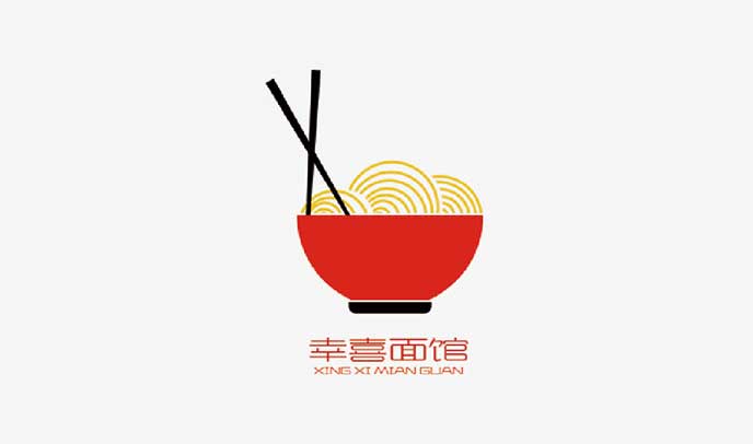 幸喜面館品牌VI設計|專業餐飲産品标志logo設計-品牌形象升級